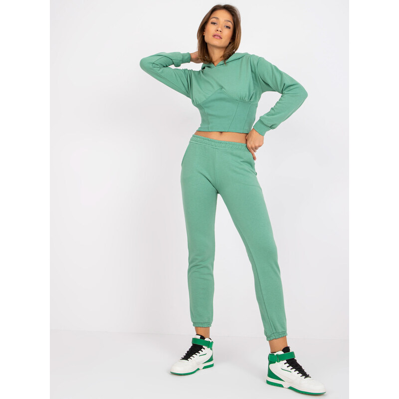 BASIC Zelená tepláková souprava s kapucí -green 84024340