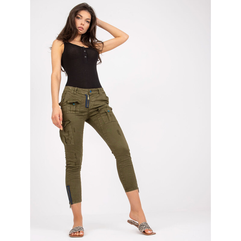 BASIC Khaki kalhoty s kapsami -EM-SP-DY218.85-khaki