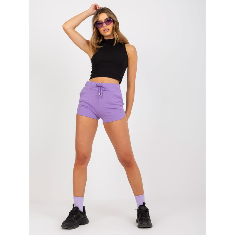 BASIC FEEL GOOD Fialové teplákové šortky --light purple Lila 84024514