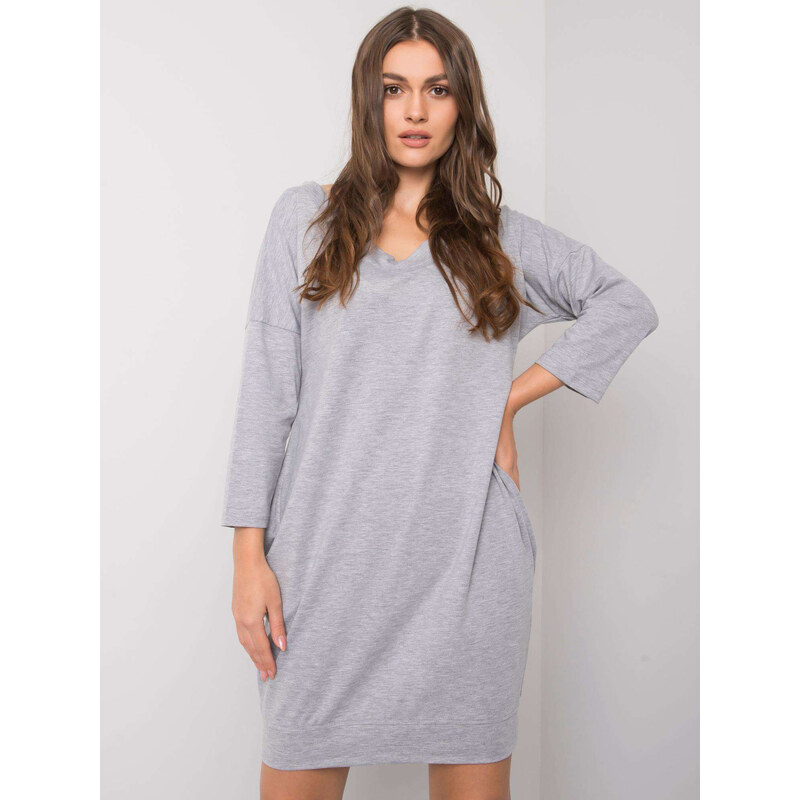 RELEVANCE Šedé mikinové šaty -RV-SK-6838.43-grey