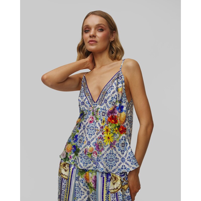 Hedvábný Dámský Top Camilla V Neck Cami Wall To Wall Wonders 109121137