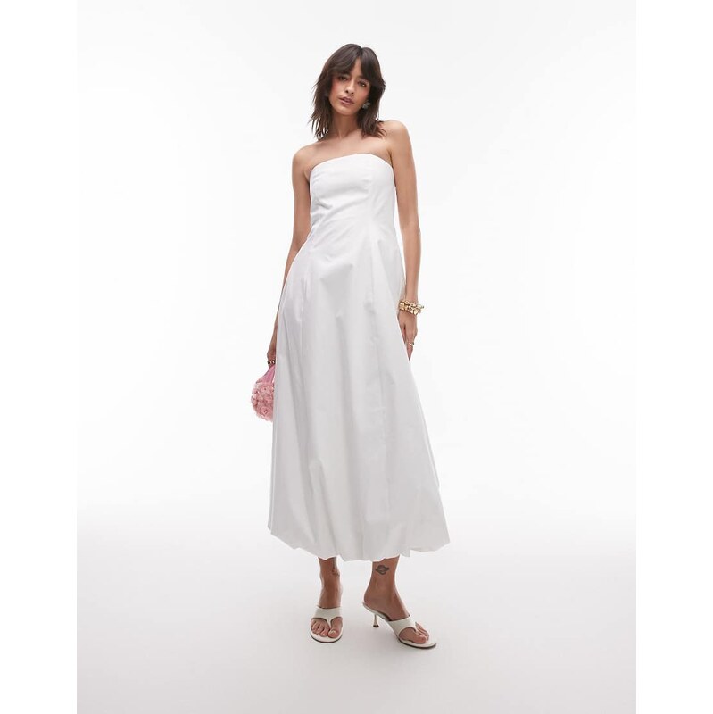 Mango baduea maxi dress with soft puff hem in white 105852245
