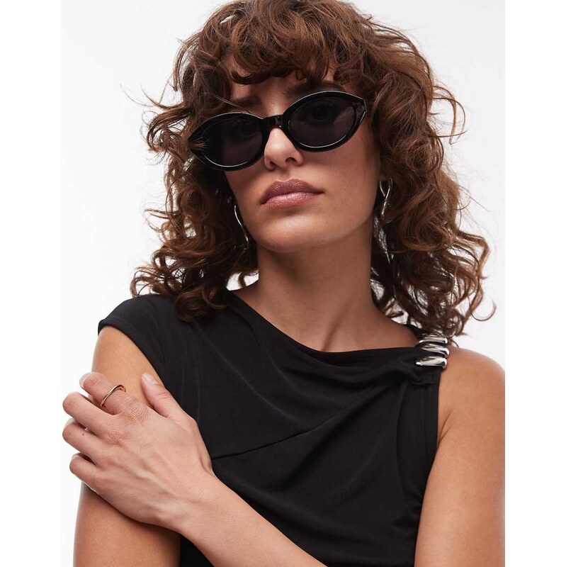 Mango oval sunglasses in black 105858642