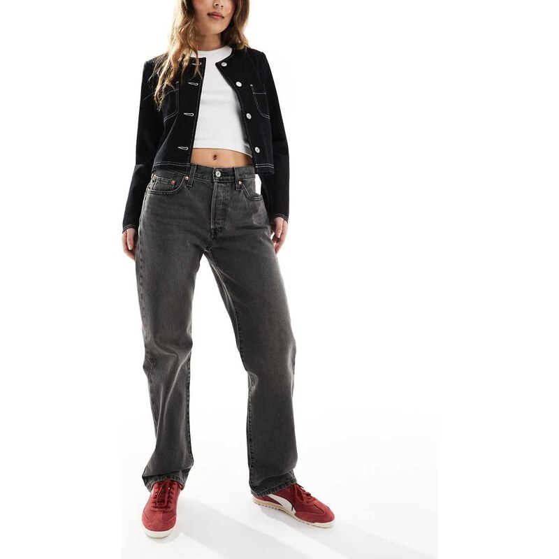 Levis 501 90s straight jeans in washed black