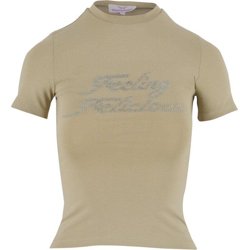 Felicious Tričko Feeling olivová / stříbrná 108817321
