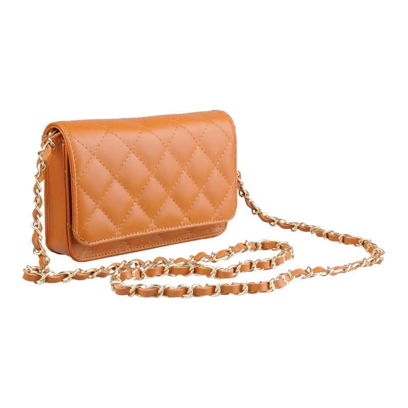 Hnědá kožená italská crossbody kabelka Milva Camel NovaKabelka