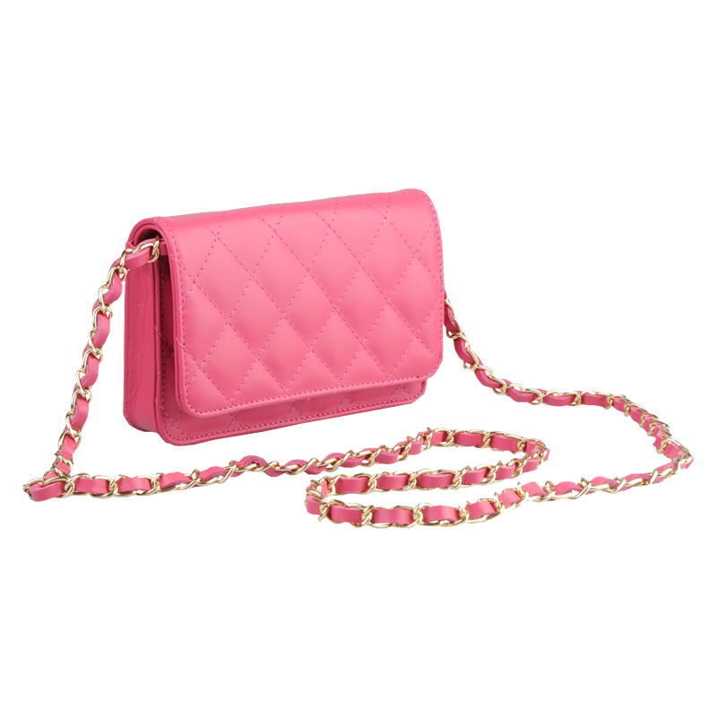 Růžová kožená italská crossbody kabelka Milva Fuxia NovaKabelka