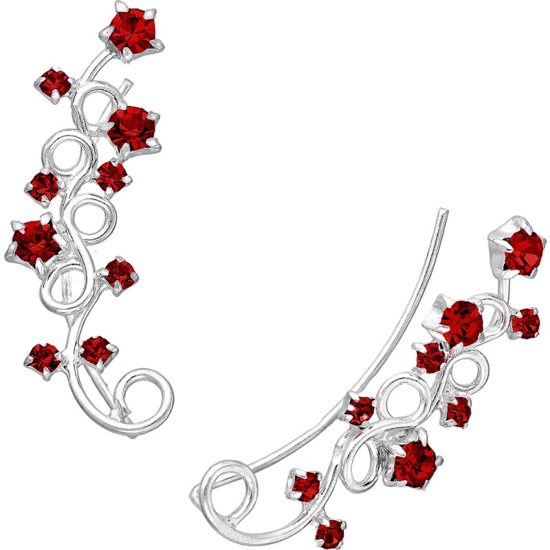 SYLVIENE Stříbrné náušnice BETSY Red 85495136