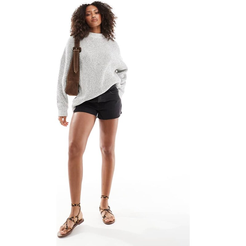 ASOS DESIGN oversized crew neck jumper in mono twist yarn-Multi 105877010