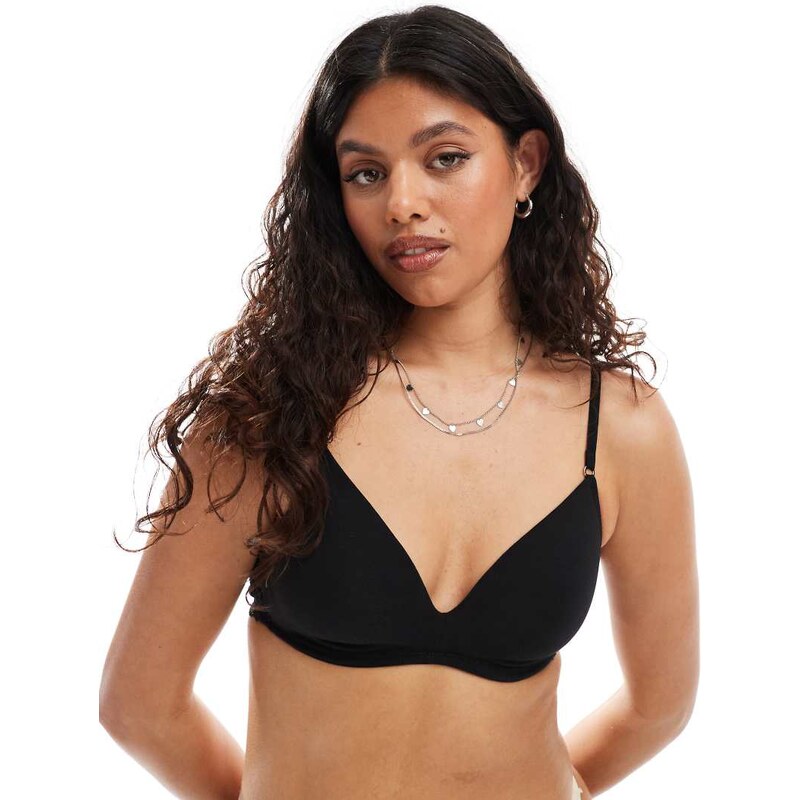 Lindex Iris lace cotton bra in black 105877054