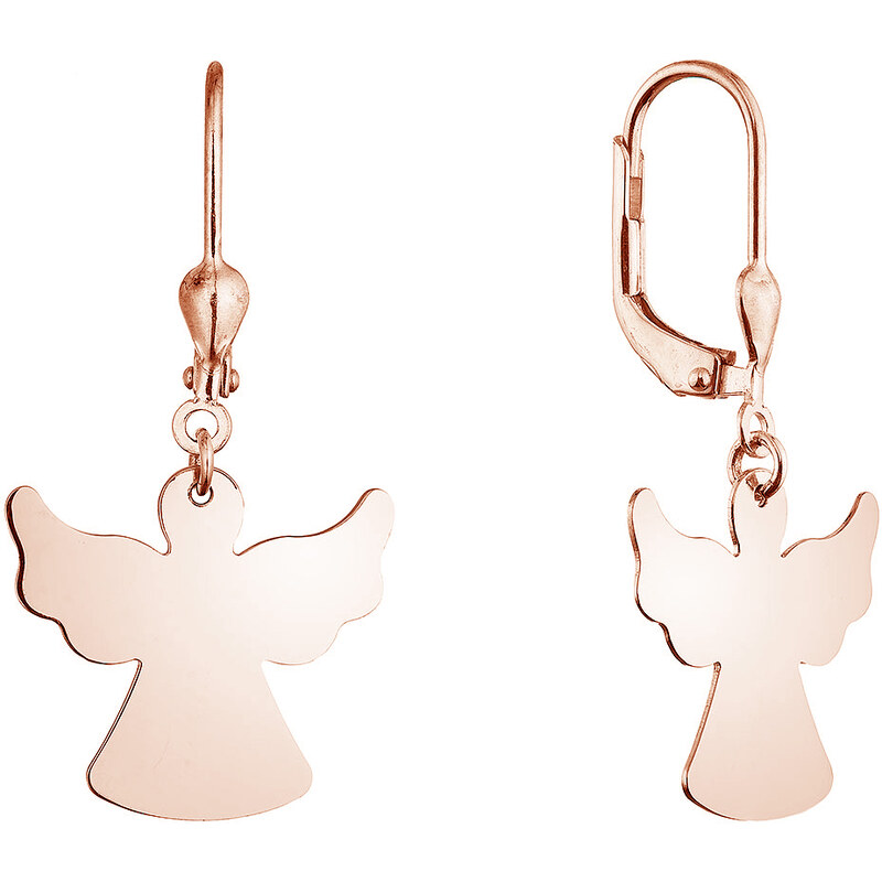 Pozlacené stříbrné náušnice andělé 61133 rose gold
