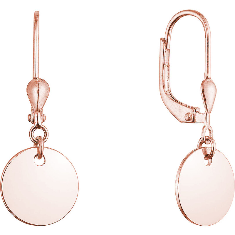 Pozlacené stříbrné náušnice placičky 61134 rose gold 105880018