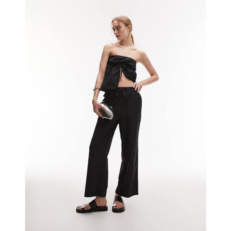 Rhythm posie gathered trousers in black 105882393