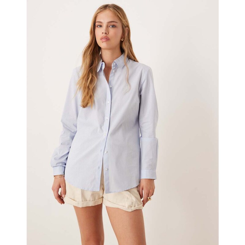 JDY long sleeve shirt in light blue stripes