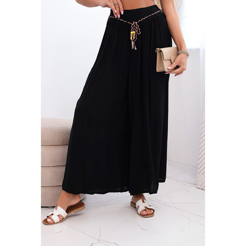 Fashionweek Dámské kalhoty z viskózy se širokými nohavicemi K81733 105882939