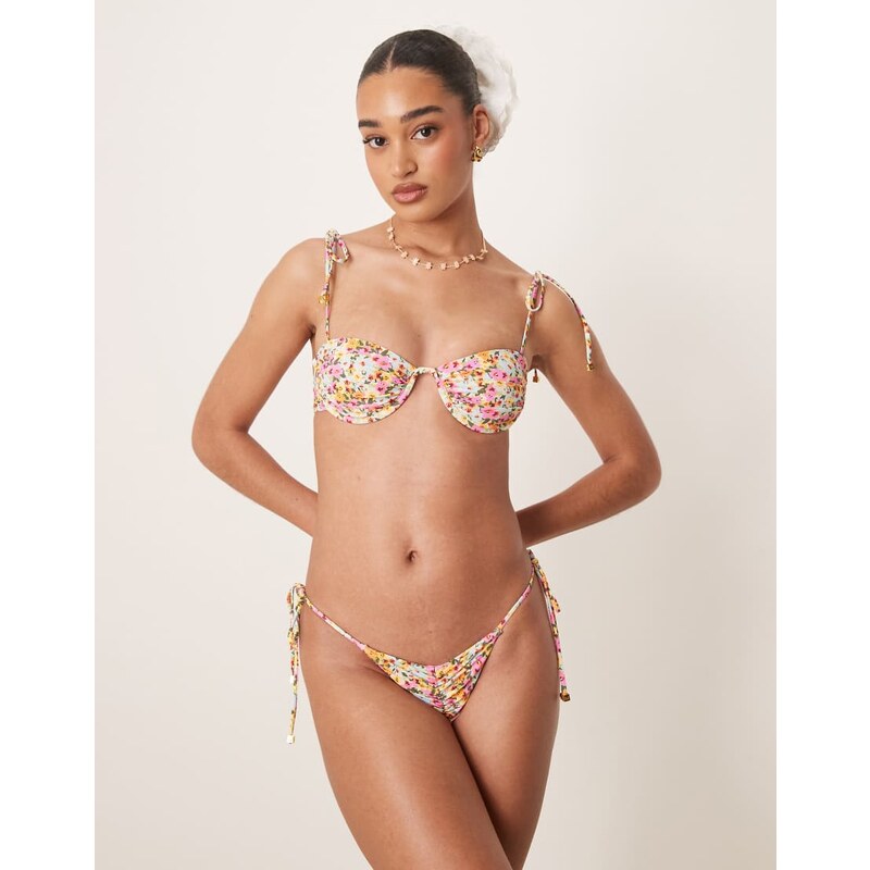 Wild Lovers Tropicana tie side bikini bottom in multi 105883927
