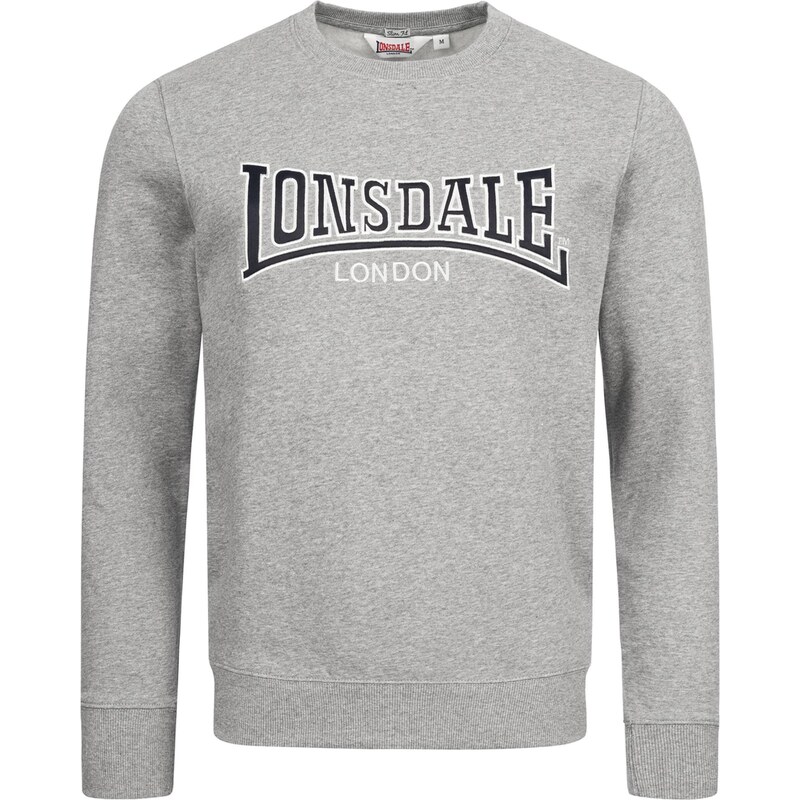 LONSDALE Mikina Berger LP181 noční modrá / šedý melír / bílá