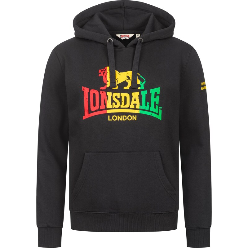 LONSDALE Mikina Sounds žlutá / světle zelená / červená / černá