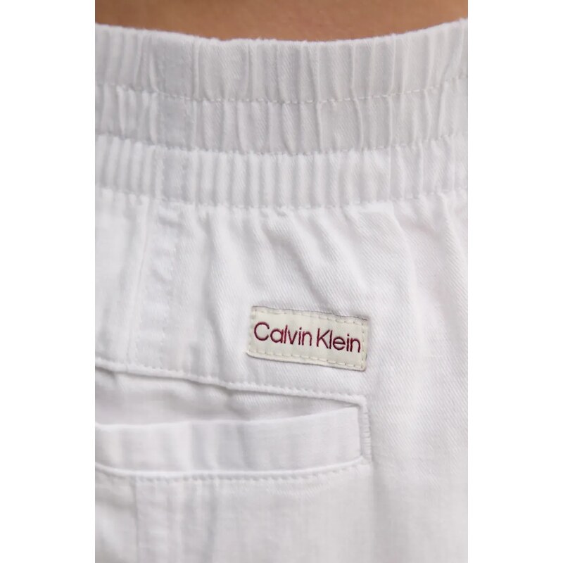 Sukně s příměsí lnu Calvin Klein Jeans