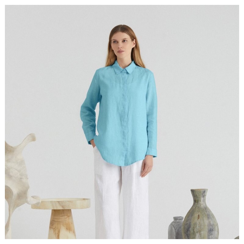 Linen Tales Lněná košile Tales Closet Sky Blue Lněná Azalka Velikost: 105898102
