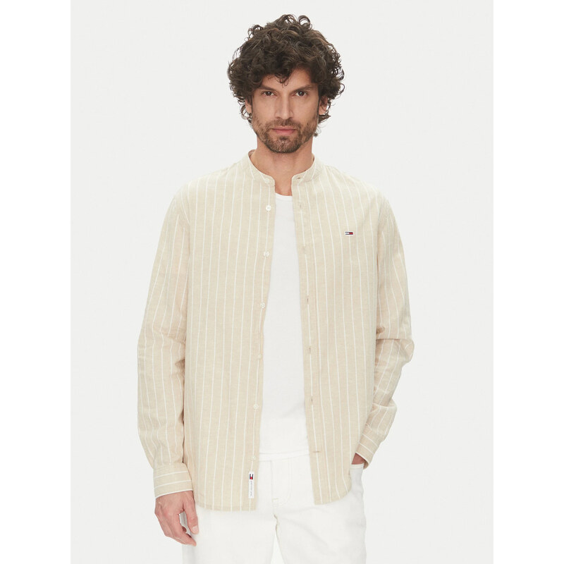 Tommy Jeans pánská béžová košile