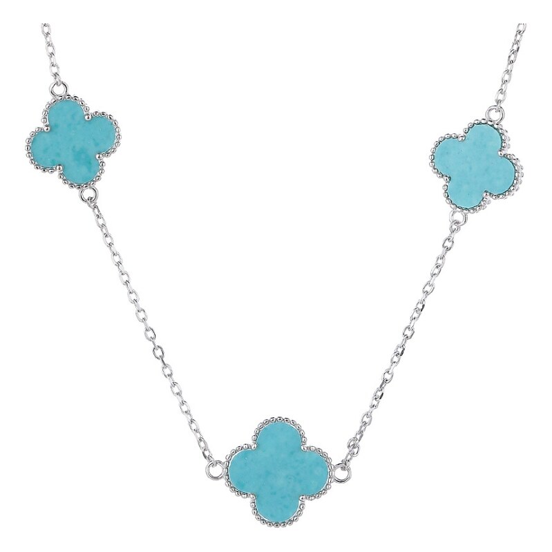 MAJYA Stříbrný řetízek s přívěsky LUCKY JAKE turquoise 11823 105902698