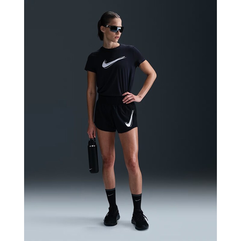 Nike One Womens Dri-FIT Mid-Rise Brief-Lined Running Shorts BLACK 010 105906638