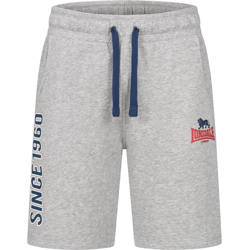 LONSDALE Sportovní kalhoty tmavě modrá / šedý melír / červená