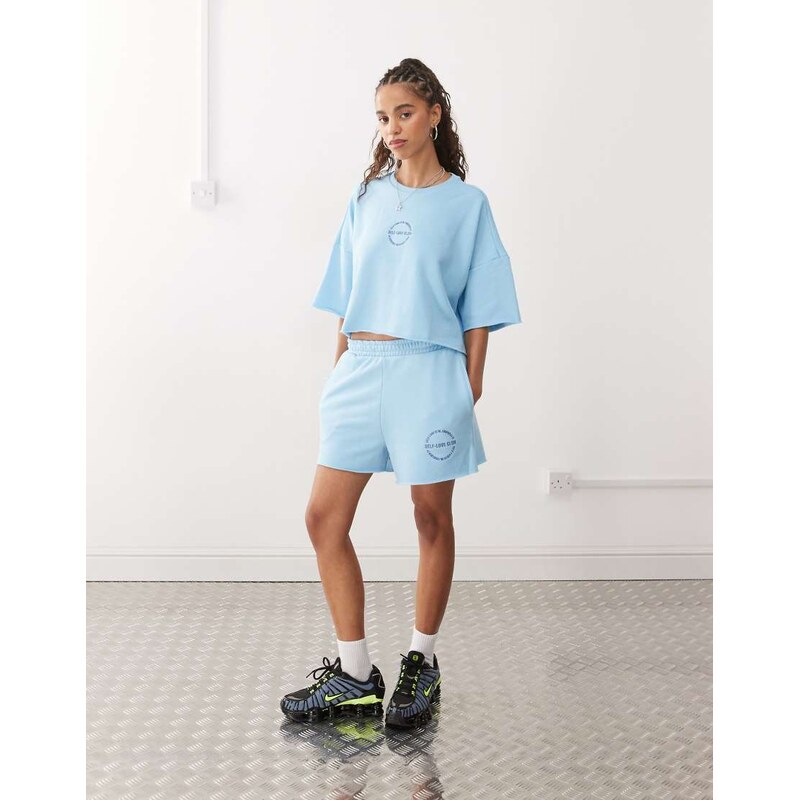 Noisy May sweat short co-ord in light blue 105919961