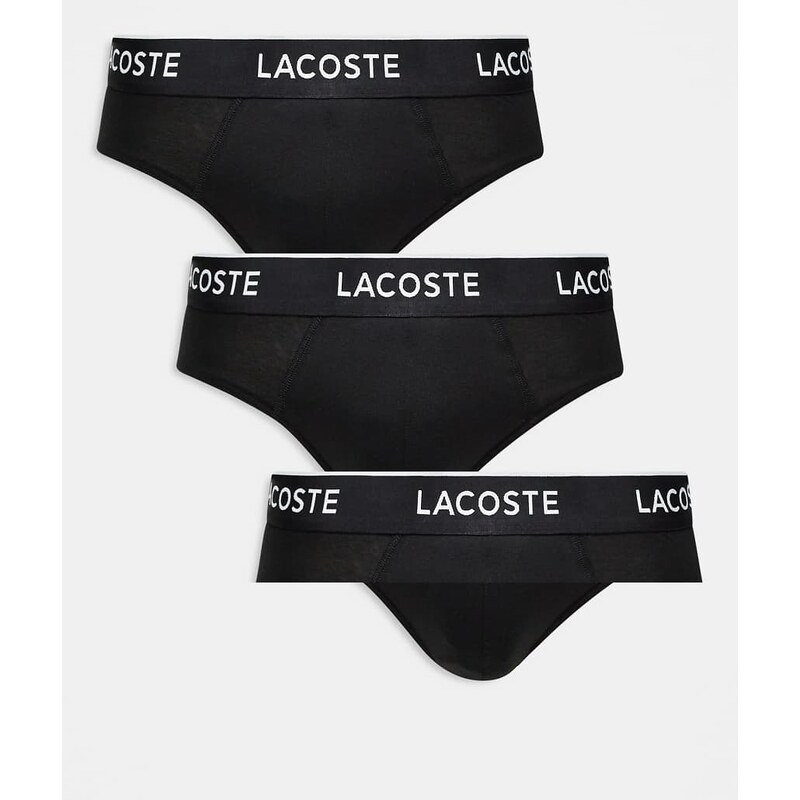 Lacoste 3 pack briefs in black