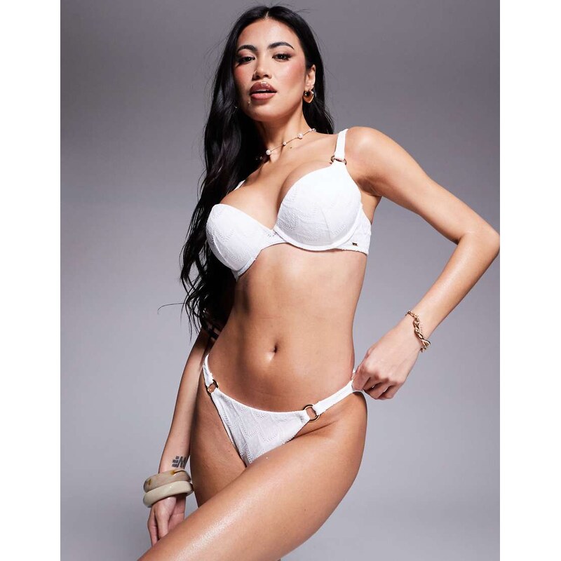Boux Avenue broderie brazilian bikini bottom in white 105924107