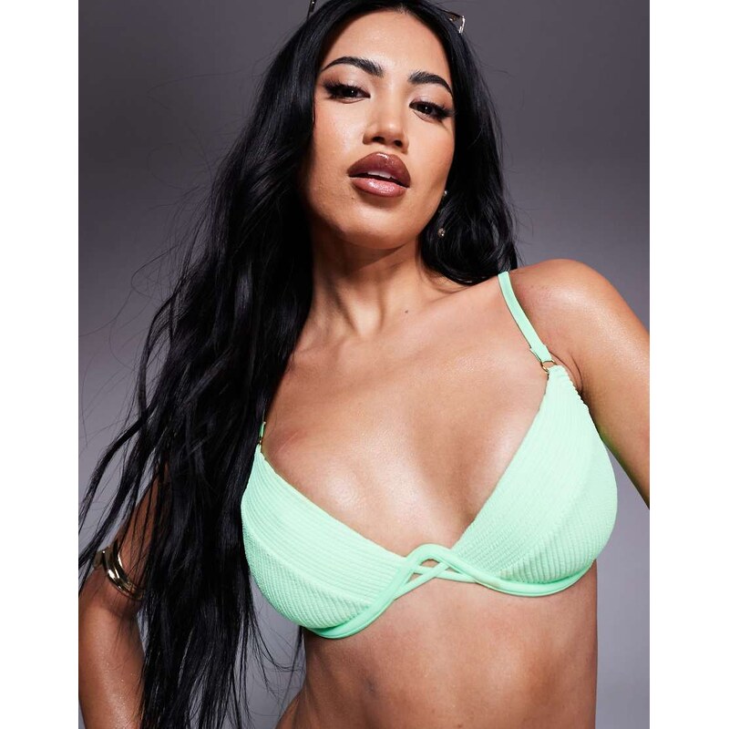 Boux Avenue ibiza underwire bikini top in green 105925351