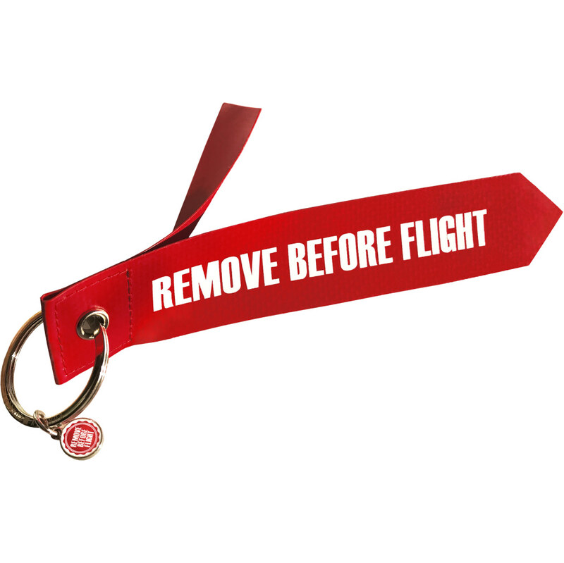 RBF ORIGINALS Klíčenka Remove Before Flight PVC červená