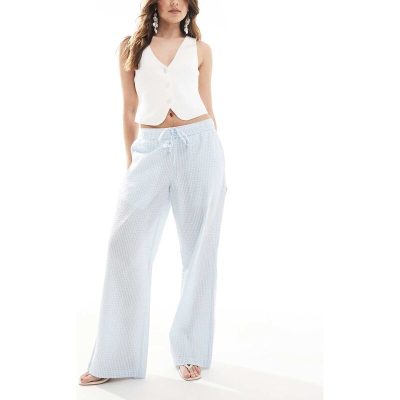 Hollister low rise baggy pull on trousers in blue stripe 105927622