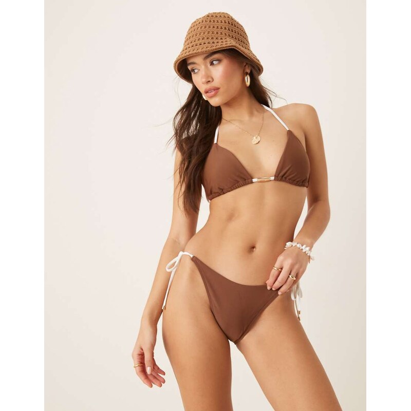 Abercrombie & Fitch swimwear tie side cheeky bikini bottom co-ord in 105927537