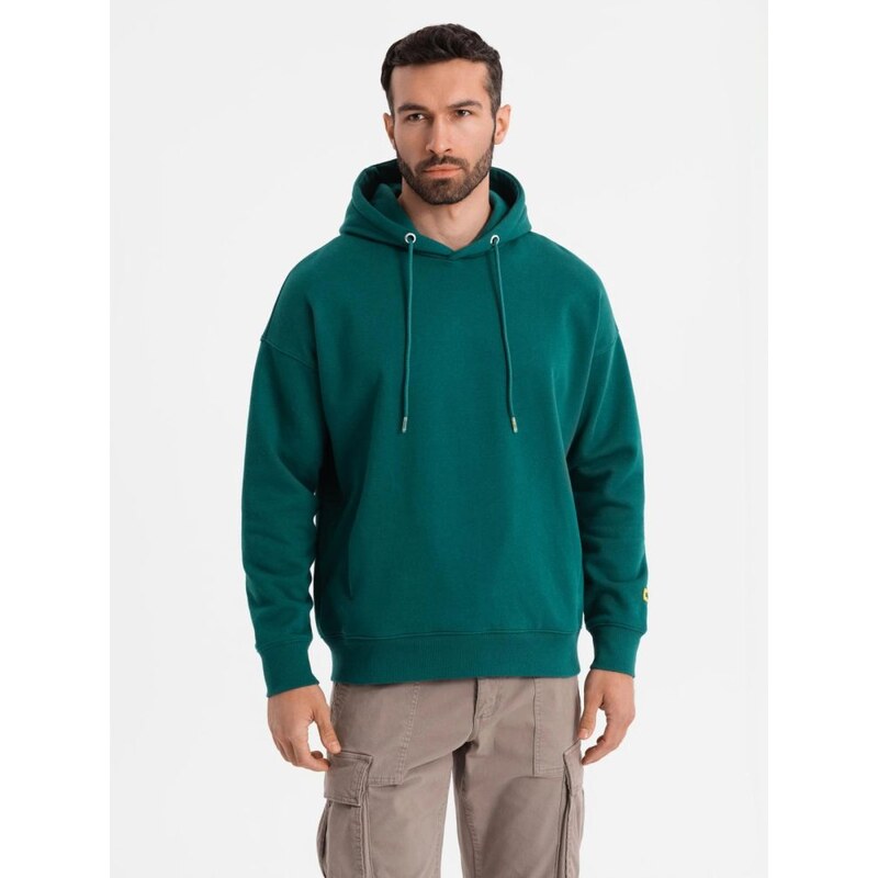 Ombre Clothing Poutavá zelená unisex mikina V17 SNBC-0105