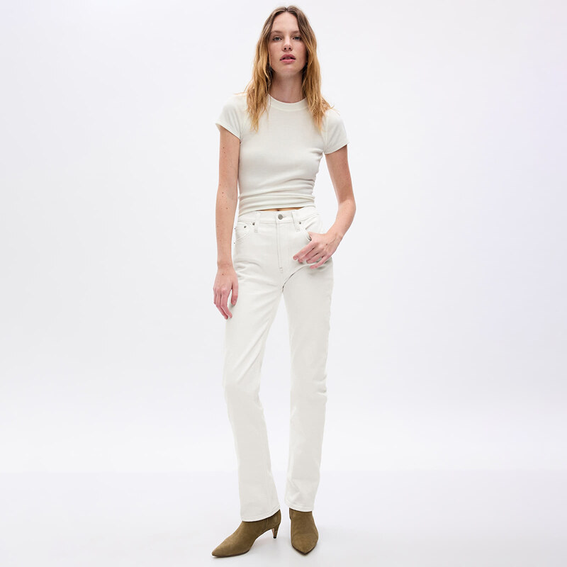Džíny GAP 90S Straight High Rise New Off White W29
