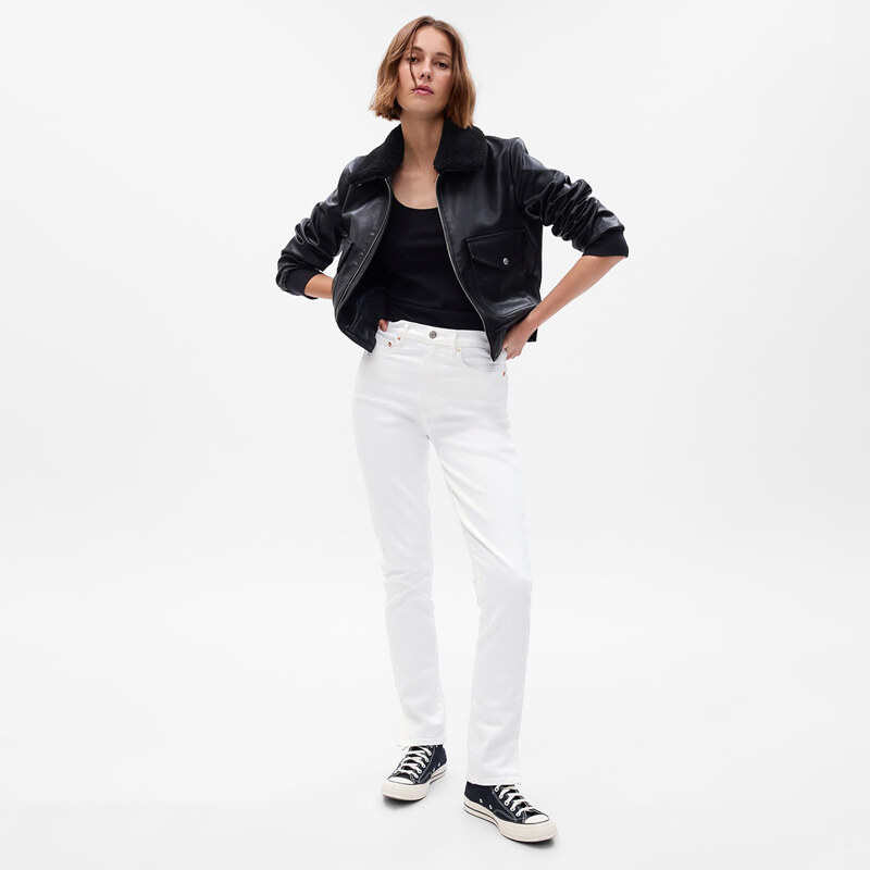 Kalhoty GAP Denim Pants Vintage Slim - High Rise Optic White V6