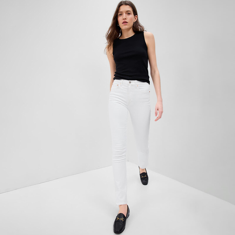 Kalhoty GAP Denim Pants Vintage Slim - High Rise Optic White W25