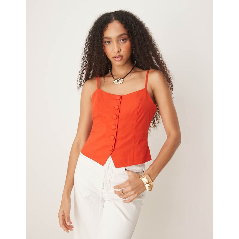 Nobodys Child Celine strappy waistcoat in red 105932920
