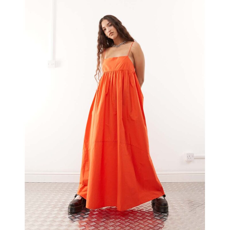 COLLUSION cami woven maxi dress in red-Multi