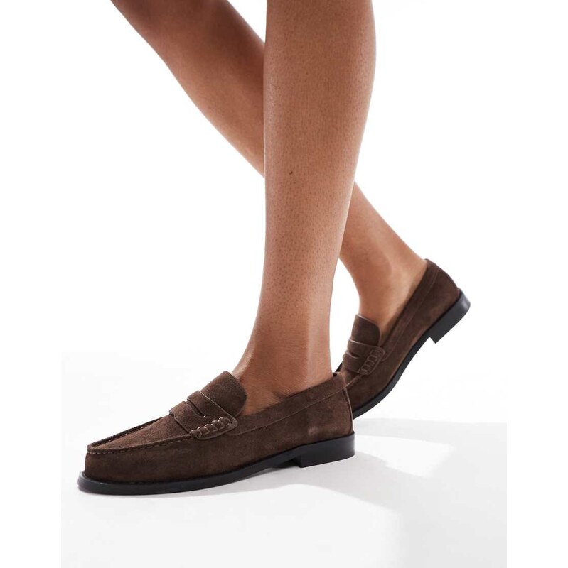 schuh Lillian loafers in brown suede