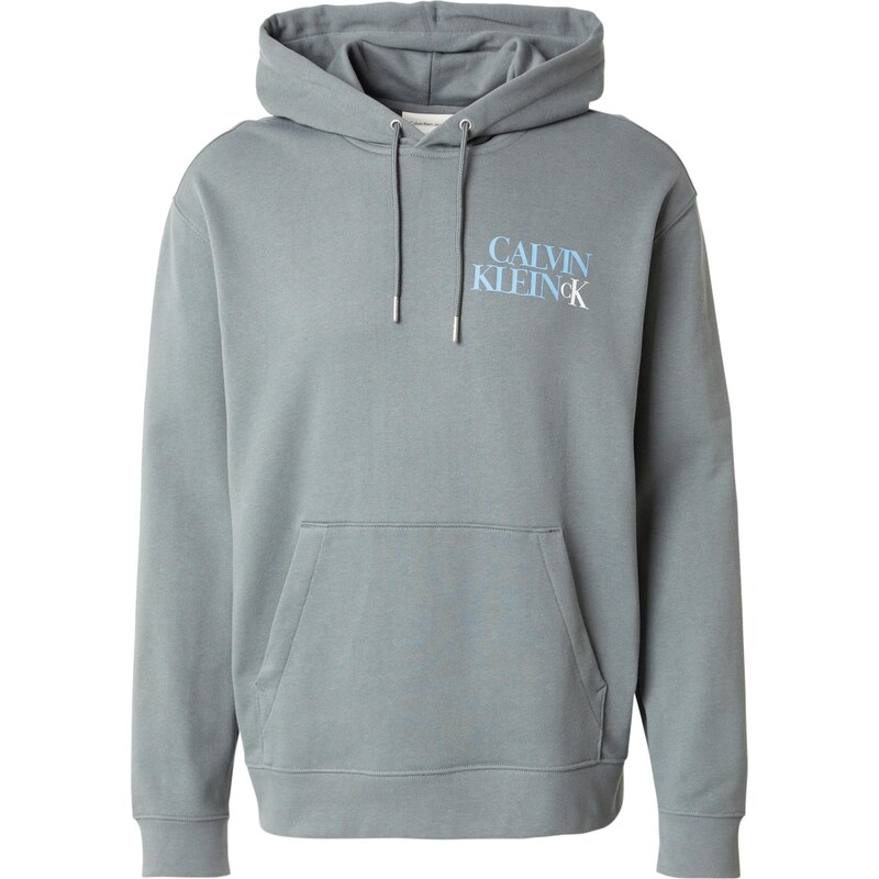 Calvin Klein Jeans Mikina pastelová modrá / šedá / bílá