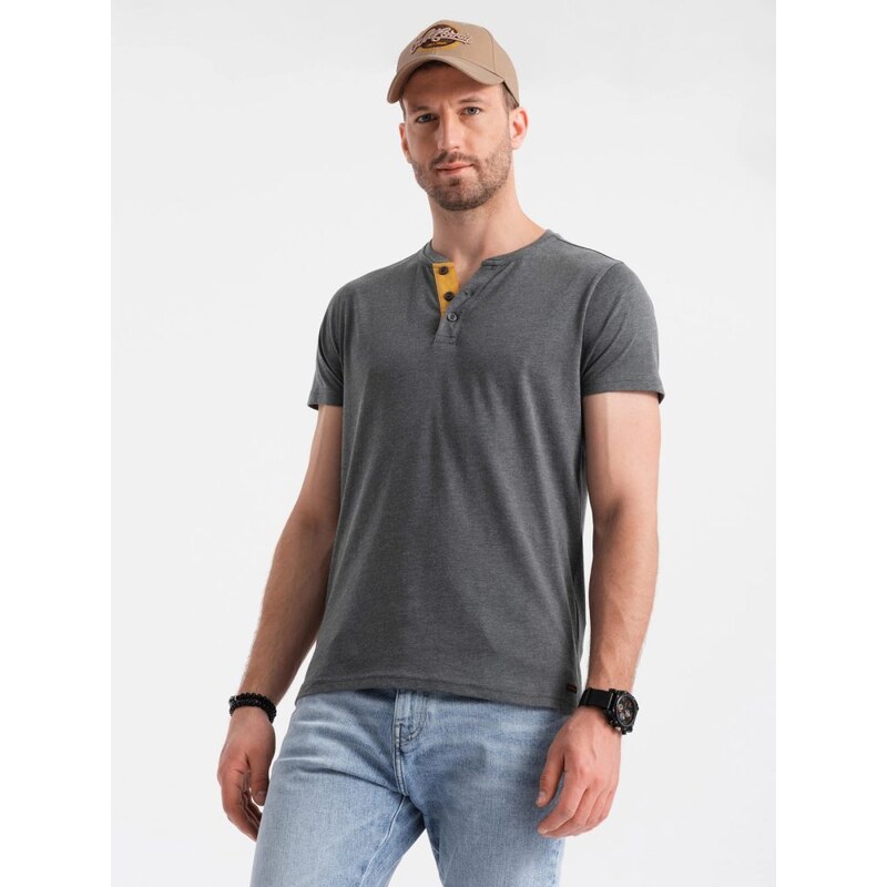 Ombre Clothing Pánské tričko s knoflíky v6 om-tsct-0155