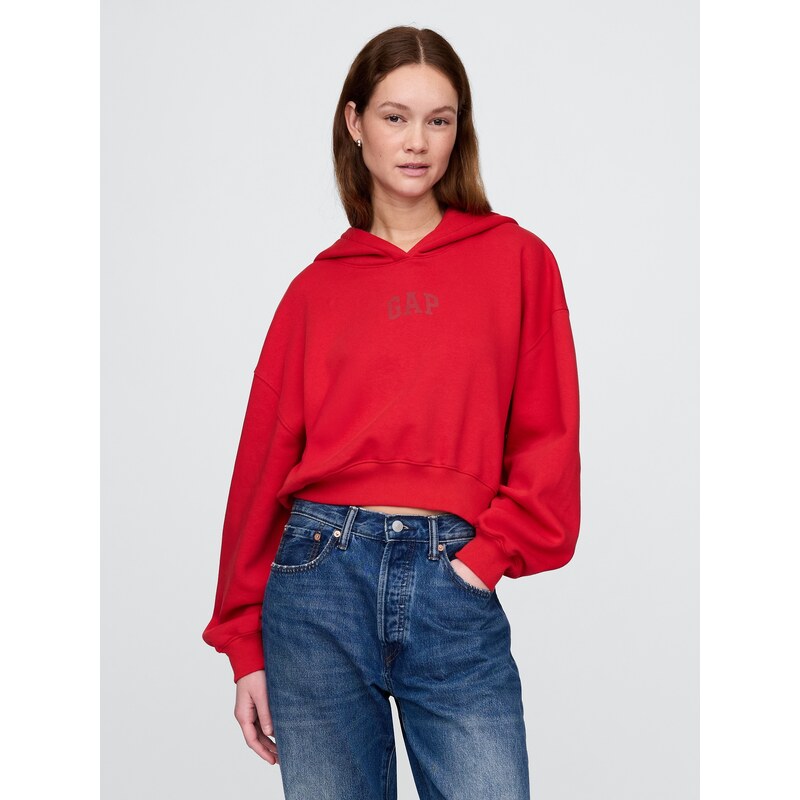 GAP MMikina s kapucí Logo Cropped Americana - Dámské