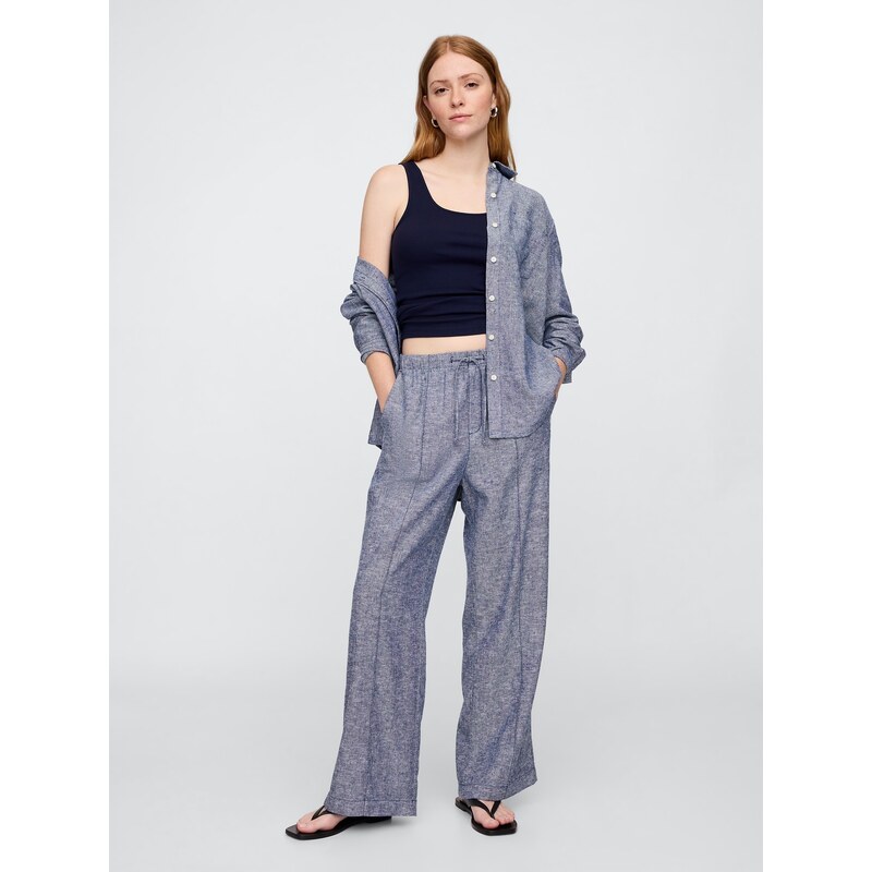 GAP Lněné kalhoty Wide-leg - Dámské 107097808