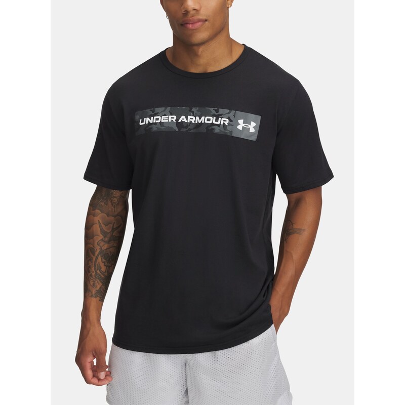 Triko Under Armour Camo Chest tripe Man Black