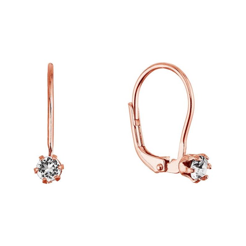 Pozlacené visací náušnice se Swarovski krystalem 31322.1 rose