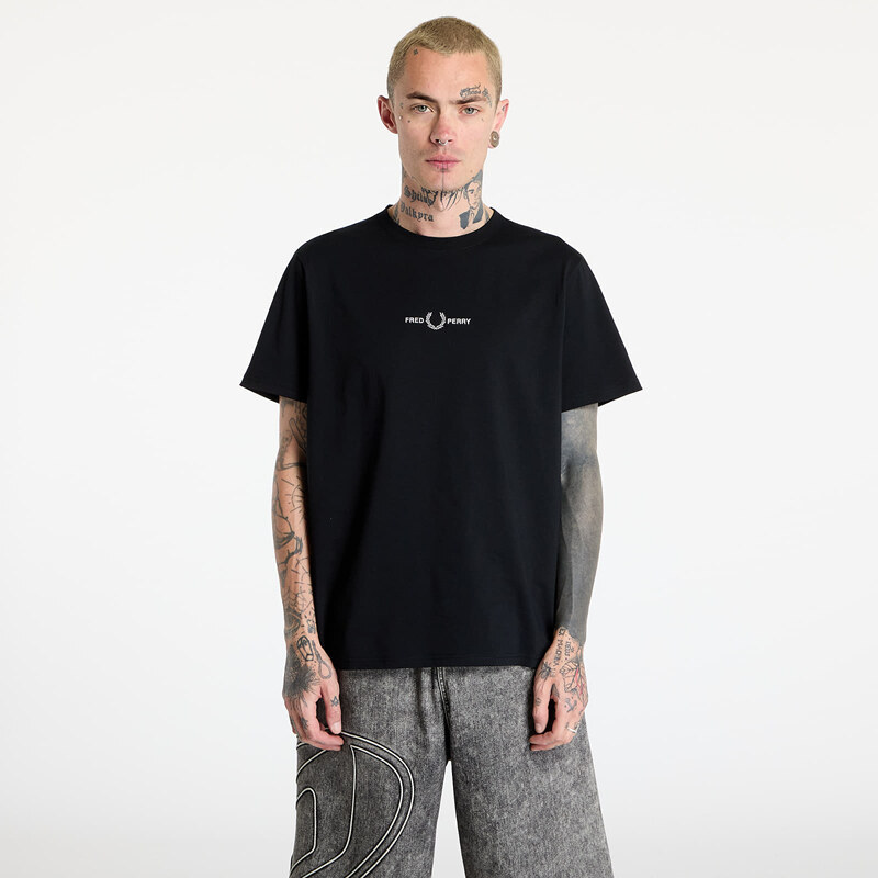 Tričko FRED PERRY Embroidered T-Shirt Black L