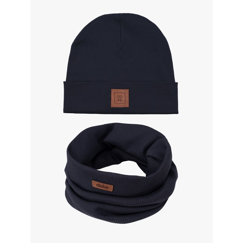 DOKE Set Bavlněná čepice a nákrčník organic ed black 108216571